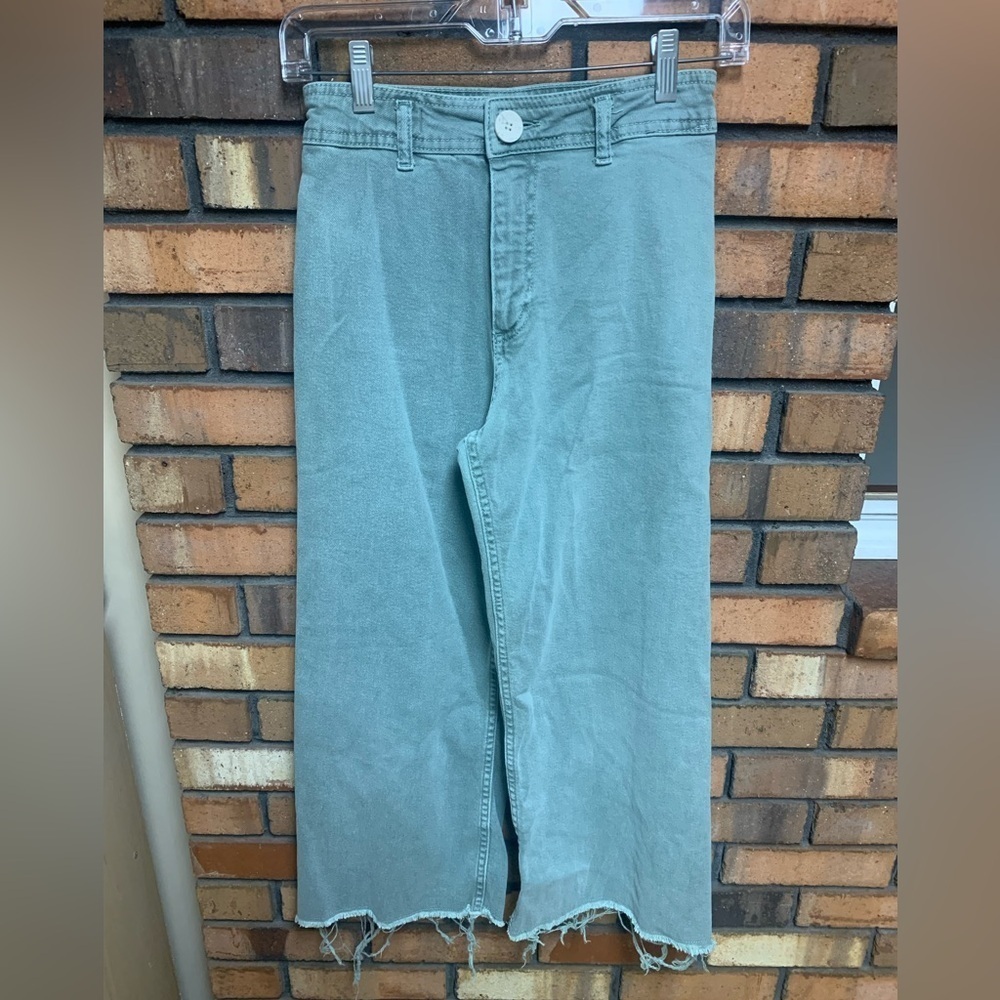 Zara Girl’s Greenish Blueish Wide Leg Denim Pants